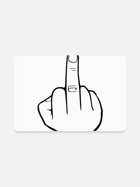 The Finger, Fuck off - Rectangle Magnet - white - Front