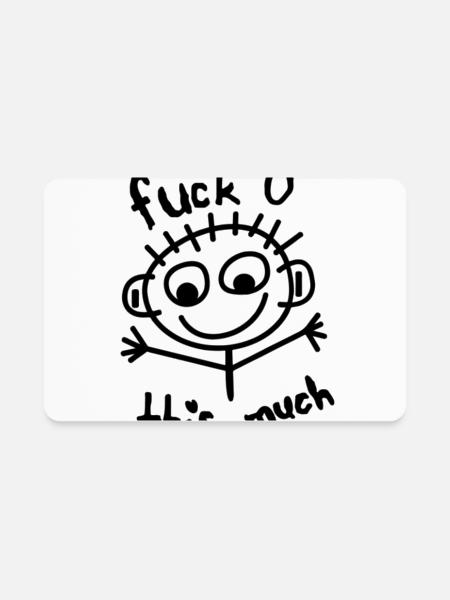 Fuck u this much - Rectangle Magnet - white - Front