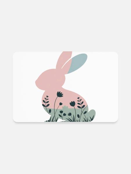 Easter Bunny Silhouette - Rectangle Magnet - white - Front