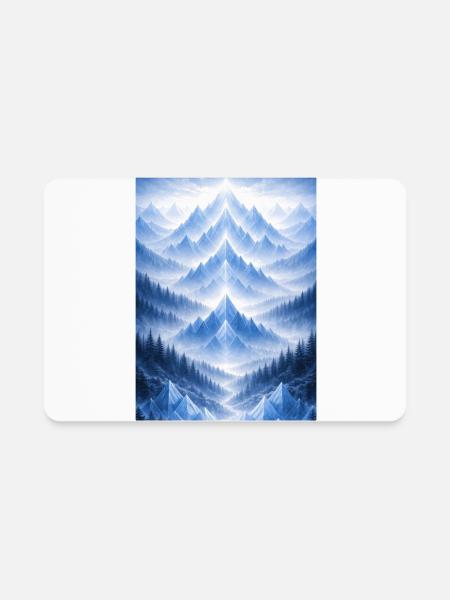 Quiet Symmetry — Layered Blue Mountains - Rectangle Magnet - white - Front