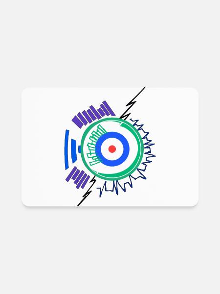 Vibrant Target Ring with Electric Burst - Rectangle Magnet - white - Front