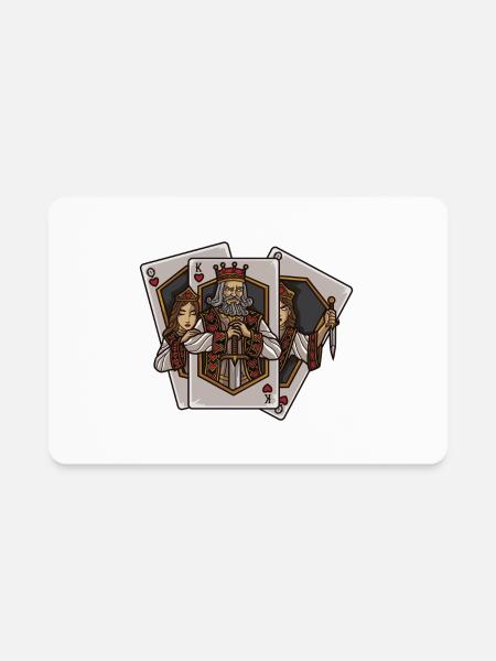 Poker Cards Getting Alive | Card Dealer Gambler - Rectangle Magnet - white - Front