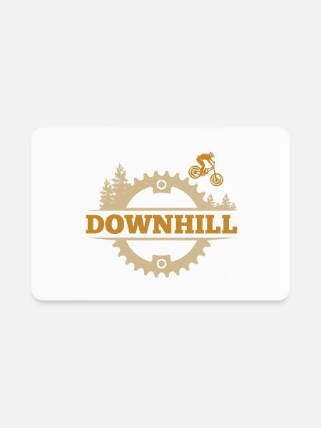 Mountain Biking Mtb Downhill Mountain Bike - Rectangle Magnet - white