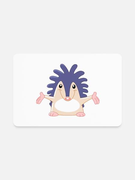 Cheerful Hedgehog - Rectangle Magnet - white - Front