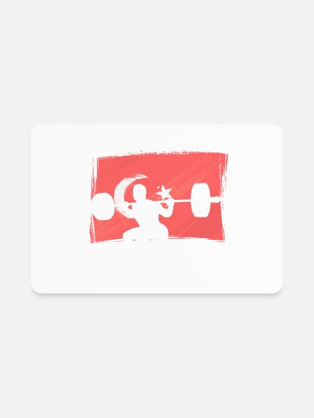 Turkish Squats Powerlifting - Rectangle Magnet - white - Front