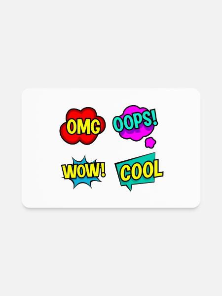 color comic speech Design - Rectangle Magnet - white - Front