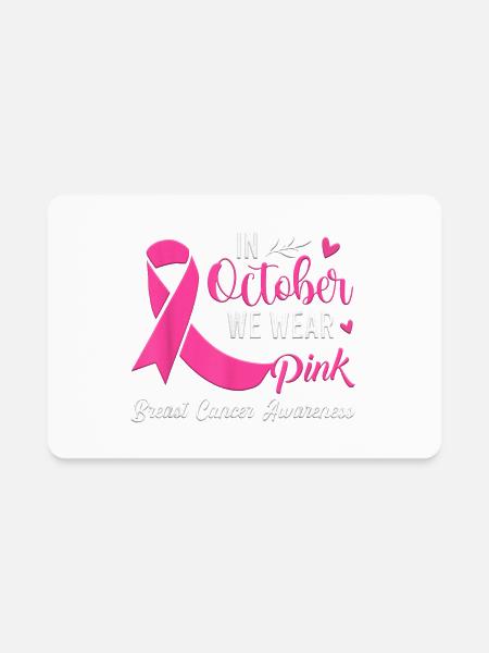 In October We Wear Pink Warrior Breast Cancer Awar - Rectangle Magnet - white - Front