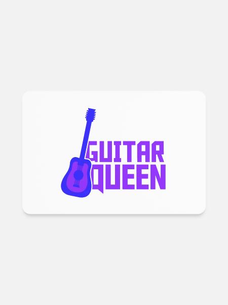 Guitar Queen Guitarist Text Bassist Woman Quote - Rectangle Magnet - white - Front