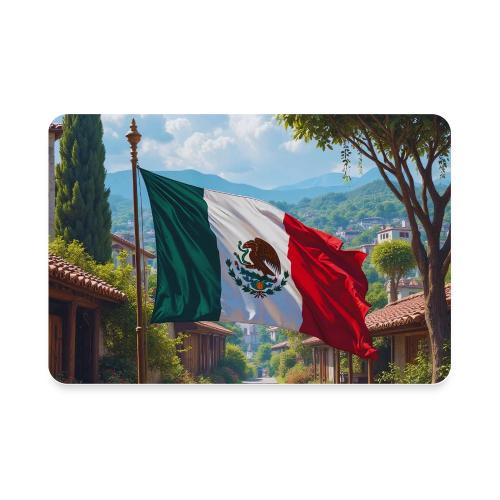 Mexican flag surrounded by nature and magic town - Rectangle Magnet