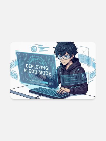Deploying AI GOD MODE - Rectangle Magnet - white - Front