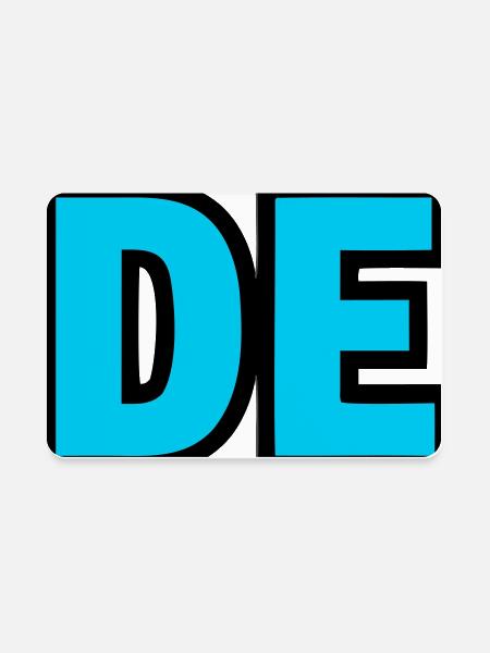DE Initials Block Logo - Rectangle Magnet - white - Front