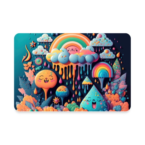 Psychedelic Paint Drip Rainbow Rain Clouds 1.1 - Rectangle Magnet