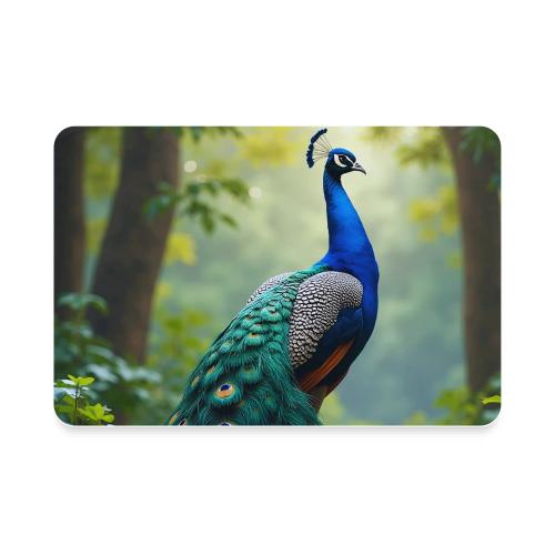 Majestic Peacock in Enchanted Forest - Rectangle Magnet