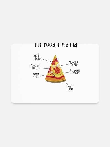 My Food Pyramid Pizza - Rectangle Magnet - white - Front