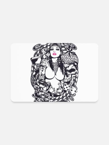 Tatoo Girl Collection - Rectangle Magnet - white - Front