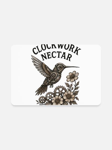 Clockwork Nectar Hummingbird - Rectangle Magnet - white - Front