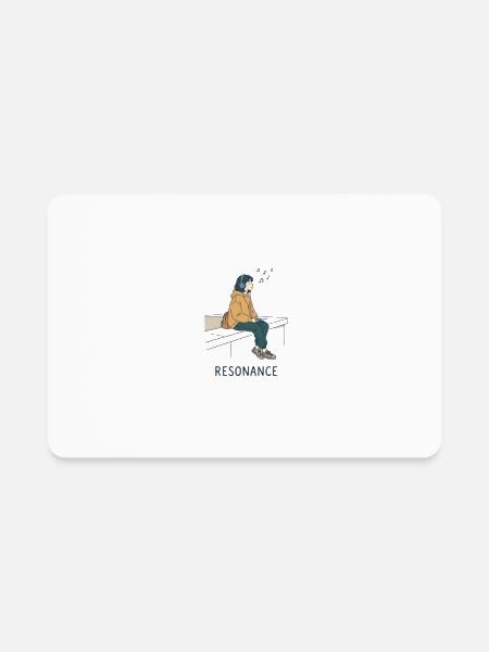 Resonance Bench Listener Hoodie Design - Rectangle Magnet - white - Front