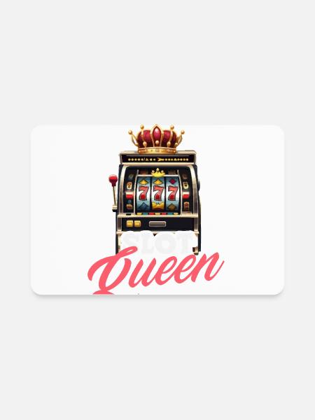 Slot Queen Casino Gambling Jackpot Winner Vegas - Rectangle Magnet - white - Front