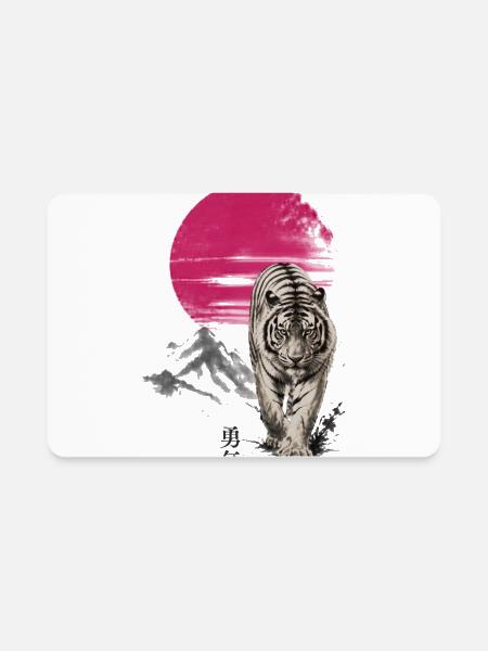 Tiger Dawn Courage - Rectangle Magnet - white - Front