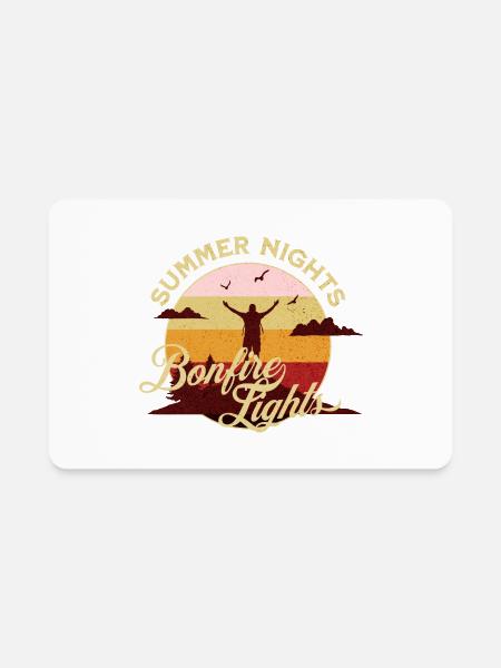 Summer Nights Bonfire Lights - Rectangle Magnet - white - Front