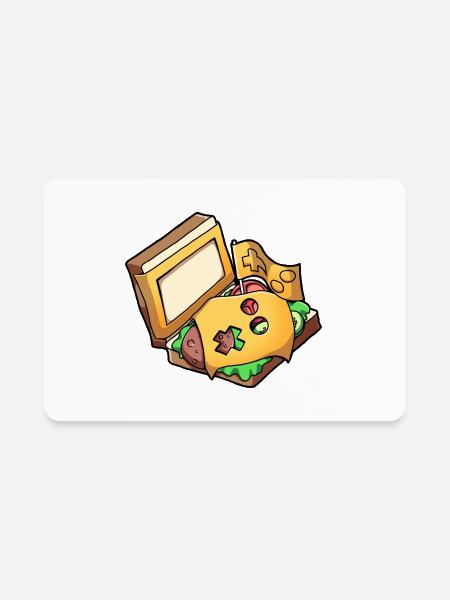 Sticker Game Sandwich Console - Rectangle Magnet - white - Front
