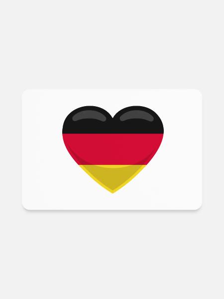 Germany Flag Heart - Rectangle Magnet - white - Front