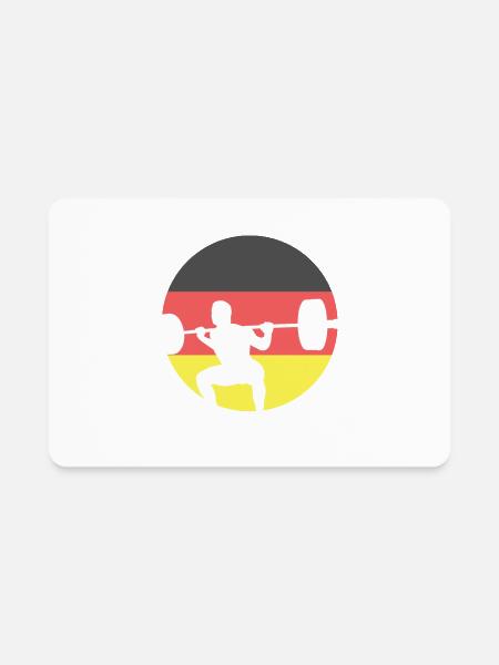 German Squat Powerlifting Germany Flag - Rectangle Magnet - white - Front