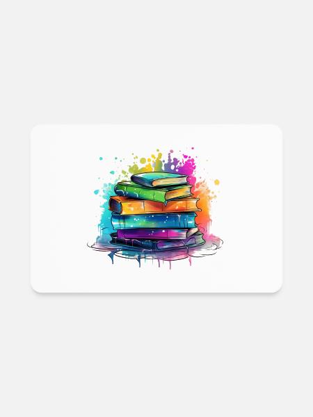 Fantasy Books Literature - Rectangle Magnet - white - Front