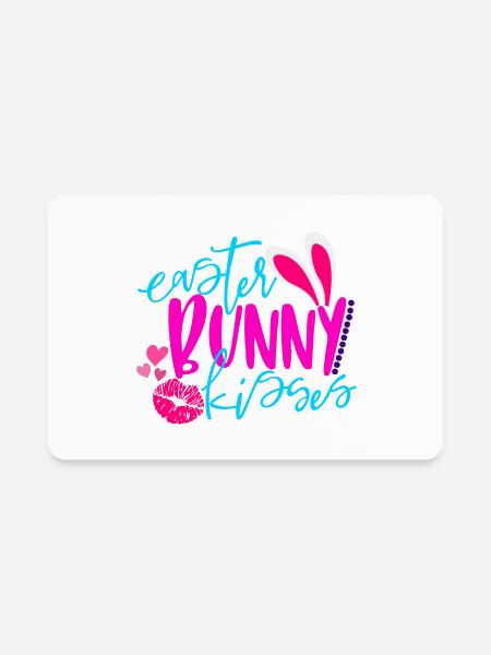 Easter Bunny Kisses - Rectangle Magnet - white - Front