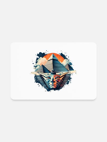 Anubis Face In Pyramids - Rectangle Magnet - white - Front
