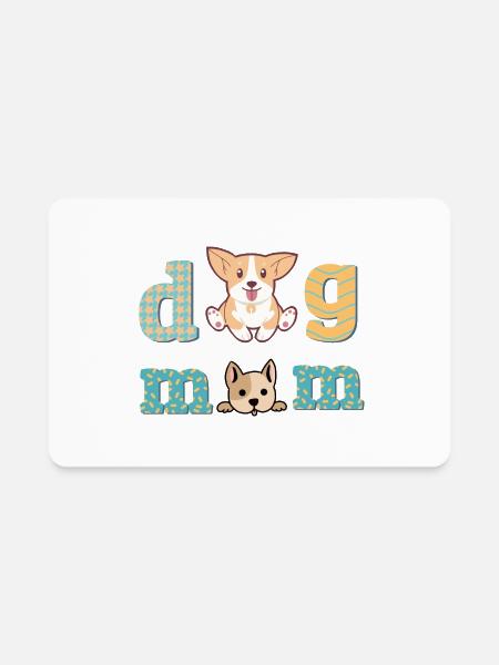 Dog Mom - Rectangle Magnet - white
