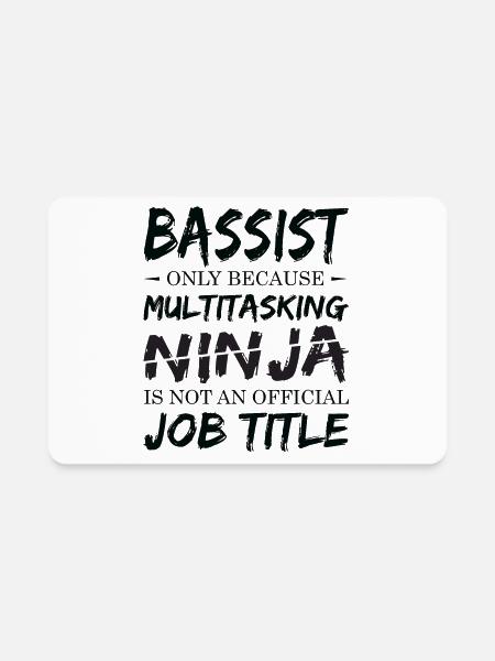 Ninja Bassist - Rectangle Magnet - white - Front