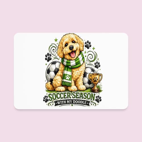 Soccer Season With My Doodle Goldendoodle Dog - Rectangle Magnet