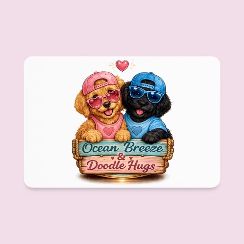 Ocean Breeze & Doodle Hugs - Rectangle Magnet