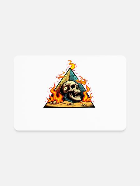 Skull Inside a Pyramid - Rectangle Magnet - white - Front