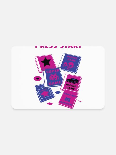 Press Start Vintage Console Vibes - Rectangle Magnet - white - Front