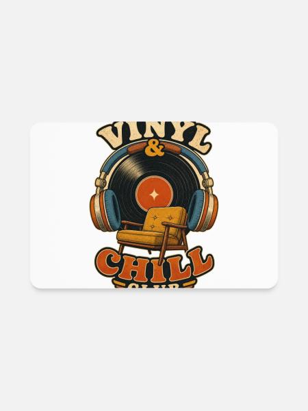 Vinyl & Chill Club - Rectangle Magnet - white - Front