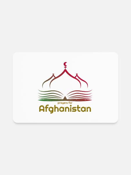 Prayers for Afghanistan. Afghan Solidarity - Rectangle Magnet - white - Front