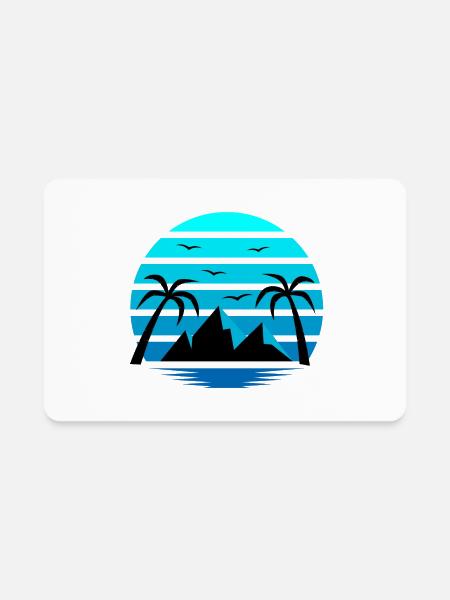 Pyramid shore - Rectangle Magnet - white - Front