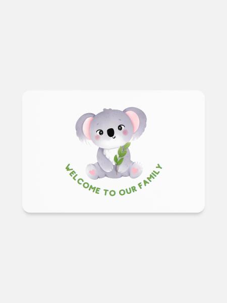 Koala, Welcome to our Family - Rectangle Magnet - white - Front