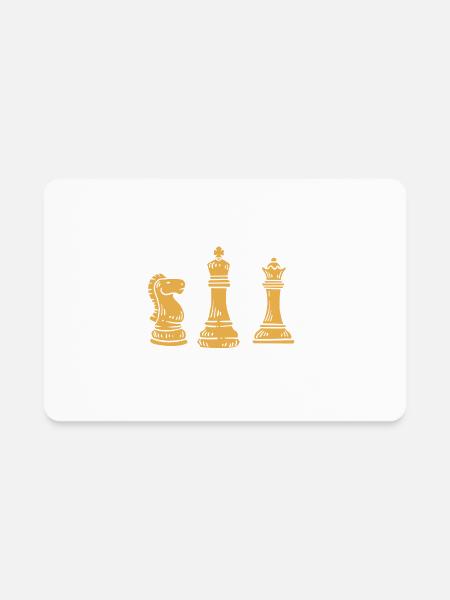 Chess Chessmen - Rectangle Magnet - white - Front