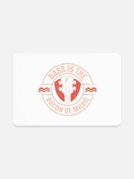 Bassist Music Bacon Lover Bacon Meat - Rectangle Magnet - white - Front