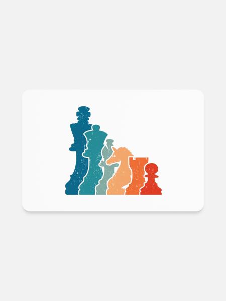 Chessmen Chess Playing Chess - Rectangle Magnet - white - Front