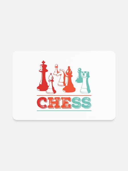 Chess Player Chess Master Chess Retro Vintage - Rectangle Magnet - white - Front