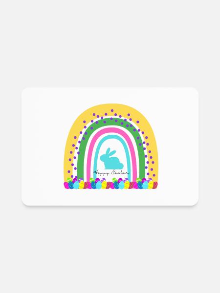 Rainbows And Easter Bunny - Rectangle Magnet - white - Front