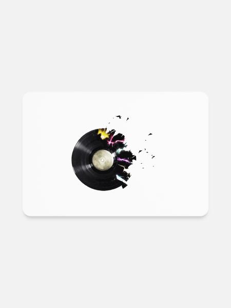 A record of vinyl pickup music - Rectangle Magnet - white - Front