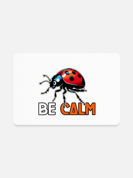 BE CALM TSHIRT SHIRT - Rectangle Magnet - white - Front