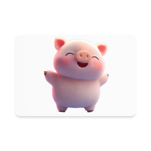 Cute Cartoon Baby Pig Standing Arms Up - Rectangle Magnet