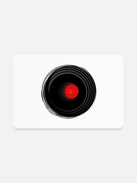 Spinning Vinyl Record - Rectangle Magnet - white - Front