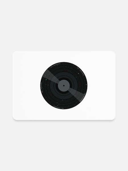 Space Vinyl Record - Rectangle Magnet - white - Front